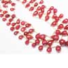 100% Natural African Red Ruby Micro Faceted Tear Drop Briolette Beads 3 Strands Necklace & a total of 80 Beads. Necklace longest strand is 20 Inches in Length. 
